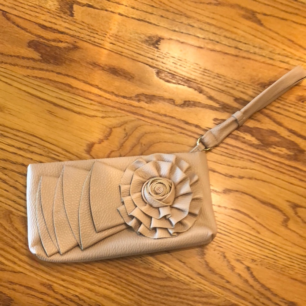 Big Buddha Tan Clutch/wristlet. Great Condition!